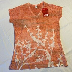 NWT North Face ember glow orange t shirt size L